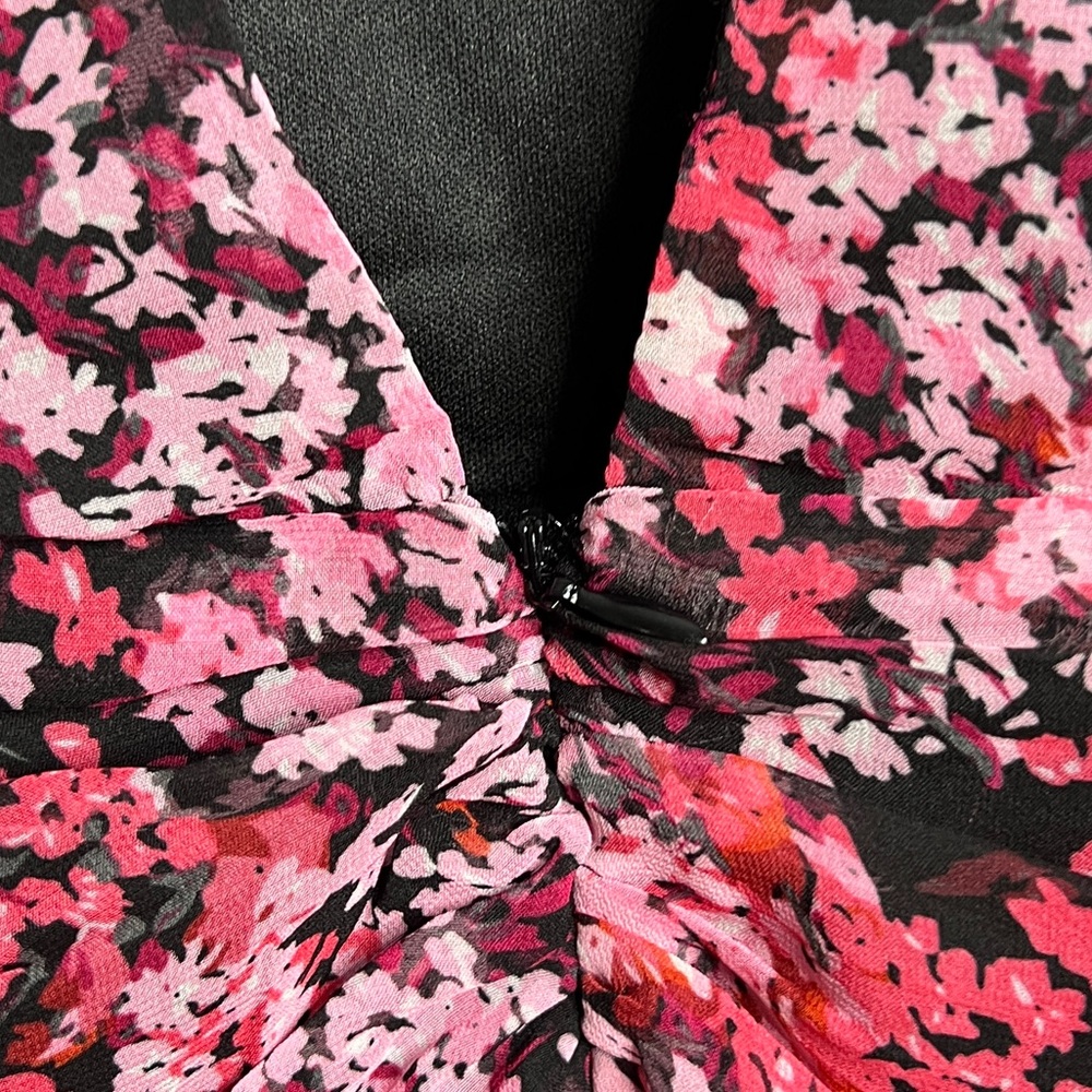 LUSH Floral Chiffon Long Sleeve Dress, Size M, Open Back Elegance! - Picture 10 of 15